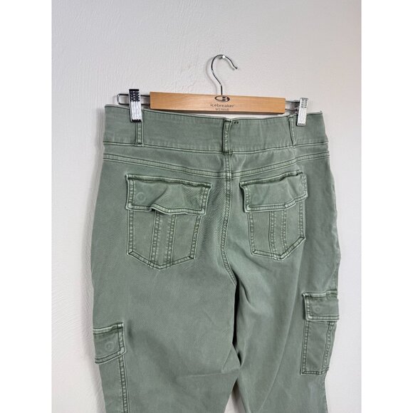 Spanx‎ Womens Green Twill Stretch Cargo Ankle Pants Size 1XP Army Spring Pockets - Picture 6 of 15